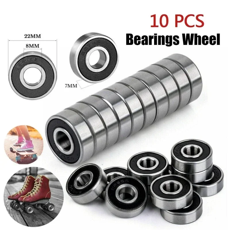 60/10PCS Ball Bearing Set, Small Carbon Steel Deep Groove Bearings, Suitable For Furniture Wheels, Roller Skate Boards,