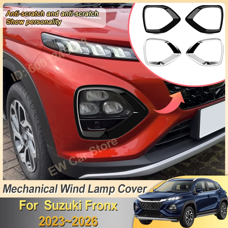 

For Suzuki Fronx 2025 Accessories 2023~2026 Car Fog Light Covers Protection Trim Frames Stickers Auto Exterior Parts Decorations