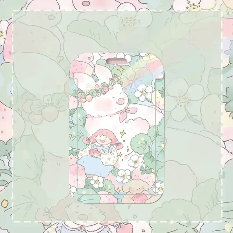 Tempat Kartu Identitas Anak Laki-Laki Kelinci Kartun Lucu, Tempat Kartu Pintu, Gantungan Kunci, Sarung Foto, Tempat Kartu Wanita, Gantungan Kunci, Tali Gantungan Kunci, Desain Kreatif