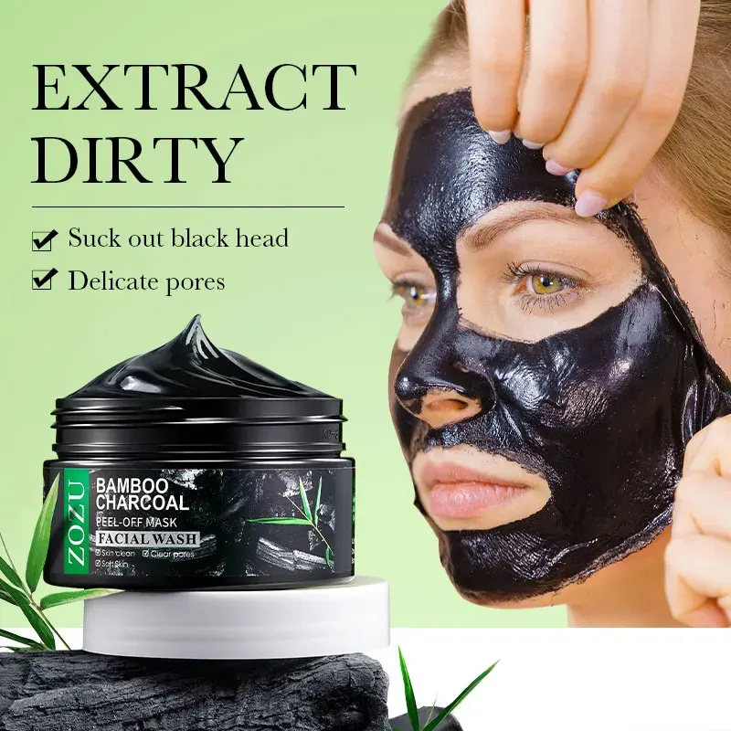 

100g Bamboo Charcoal Peel-Off Mask Blackheads Remover Deep Cleansing Mask Face Care Smoothing Face Mask Improve Roughness Skin