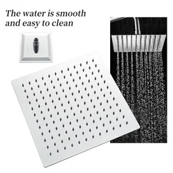 Stainless Steel Square Shower Head High Pressure Water Saving Sprayer Rainfall Waterfall Nozzle For Bathroom Accessories