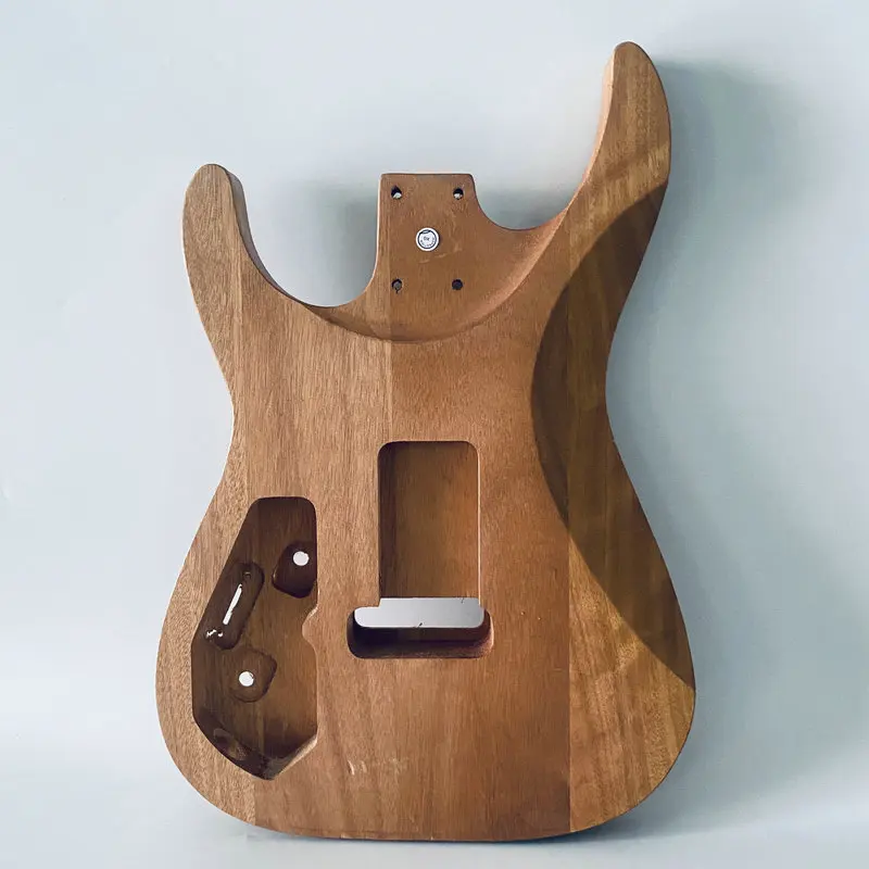 IB852 Solid Mahogany Wood Natural Color Unfinished Electric Guitar Body 2 Humbucker Pickups Custom Bridges for Replace and DIY