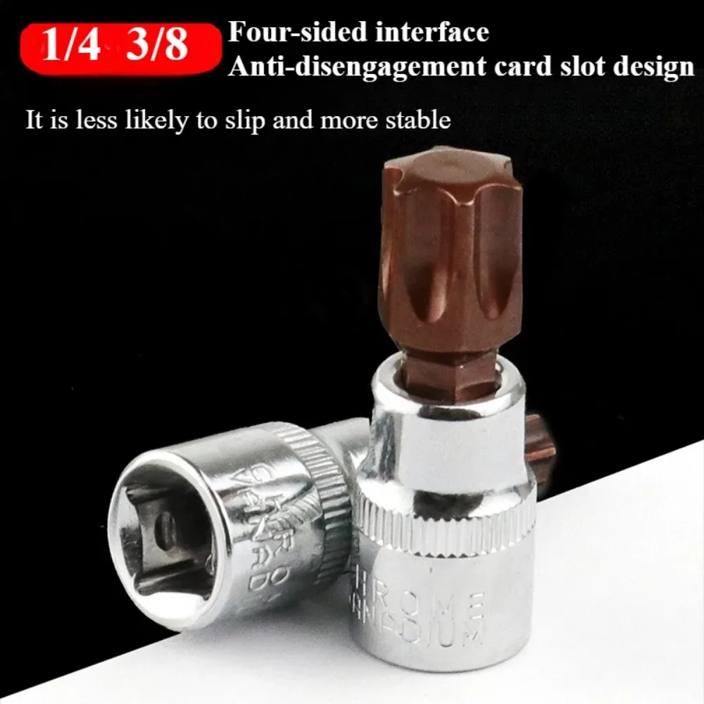 ชุดดอกไขควง Torx ขนาด 1/4 3/8 นิ้ว พร้อมหัวซ็อกเก็ต T10 T15 T20 T25 T27 T30 T40 T45 T50 T55 T60 และอะแดปเตอร์ประแจซ็อกเก็ต