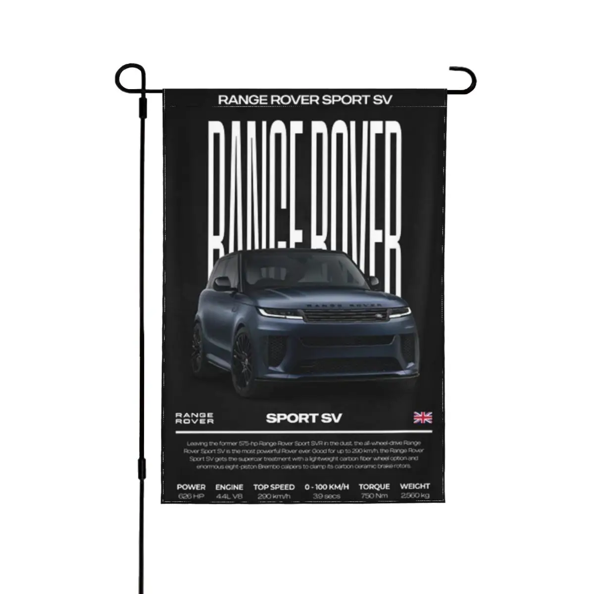 Bandera Decorativa para Jardín con Diseño del Auto Bugatti Chiron Sport, para Fiestas, Cumpleaños y Eventos al Aire Libre