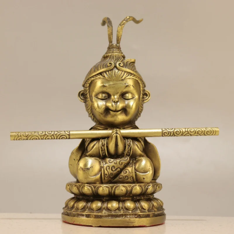 Wholesale Antique Bronze Water Lilies Wukong Brass Ornaments Triumph over the Buddha Qi Tian Da Sheng Desktop Decoration Crafts