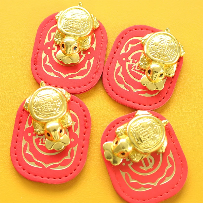 Fengshui Lucky Turtle Wallet Charm Money-biting Turtle Ornaments Decor With 