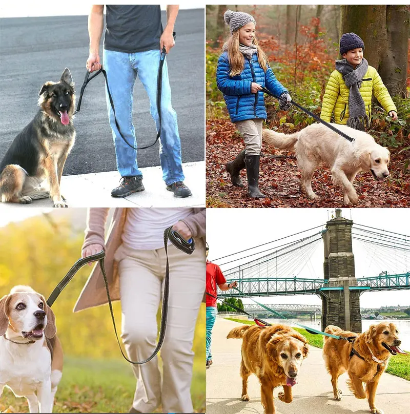 30/45/60cm Hundeleine Kurze Hundeleine aus Nylon Reflektierende Trainingsleine für Große Hunde mit Zinklegierungs-Verschluss Abschließbar 360 Grad Drehbar – Detail 9