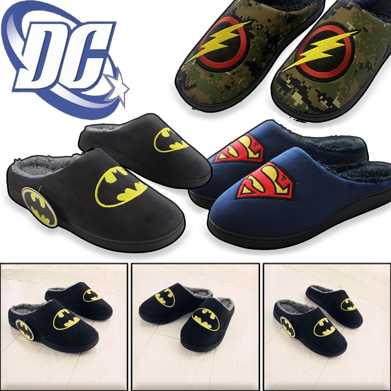 DC Comics Batman Cartoon Fashion Winter Warm Men and Women Cotton Slippers Thick Soft Sole Slides Indoor Floor Non-slip Shoes