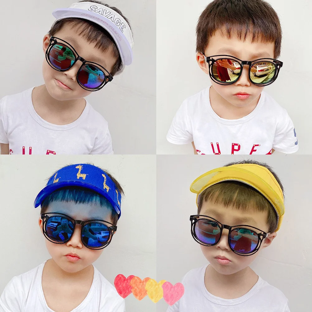 

1Pcs Children Sunglasses Black Frame Pink Lightweight Durable Uv Protection Kids Cool Glasses Non-Slip Ear Tips Impact Resistant