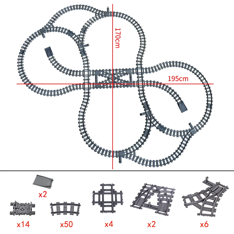 

MOC Creative City Train Points Switching Tracks Flexible Railway Crossings Rails Forked Building Block Bricks kids Toys gifts