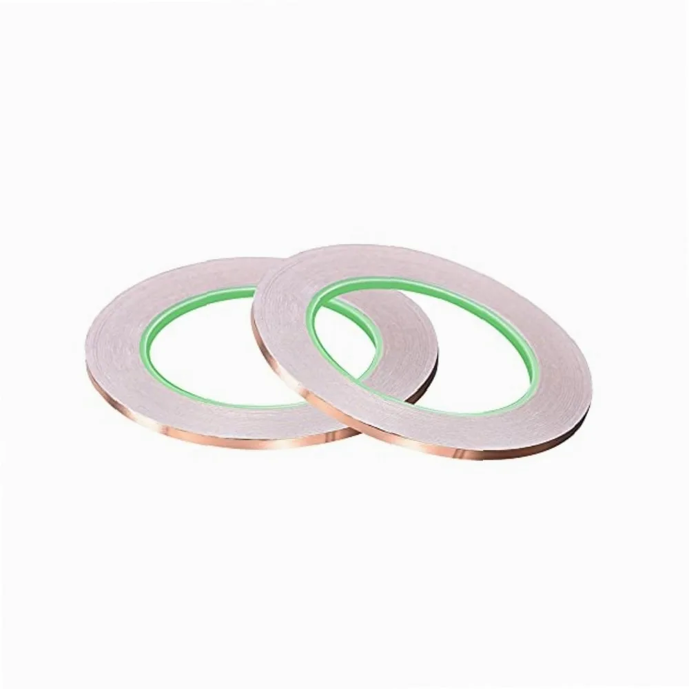 Double-Sided Conductive Tape Foil Tape 3mm×20m/787.4ft, 2-Pack for Guitar, EMI Shielding Crafts, Electrical Repair