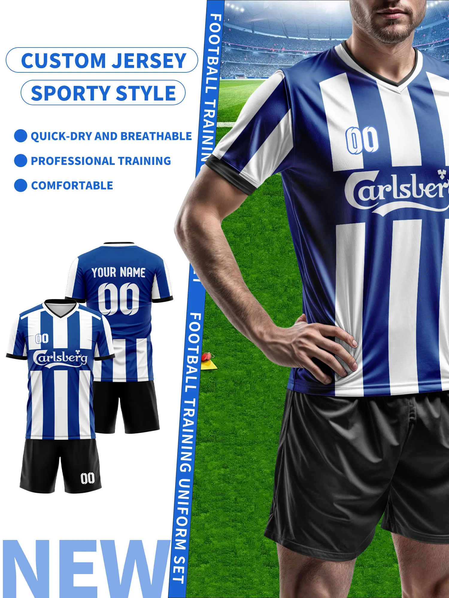 

Персонализированная футбольная форма, футболка с именем и номером, подарок для команды, клубная футбольная форма.