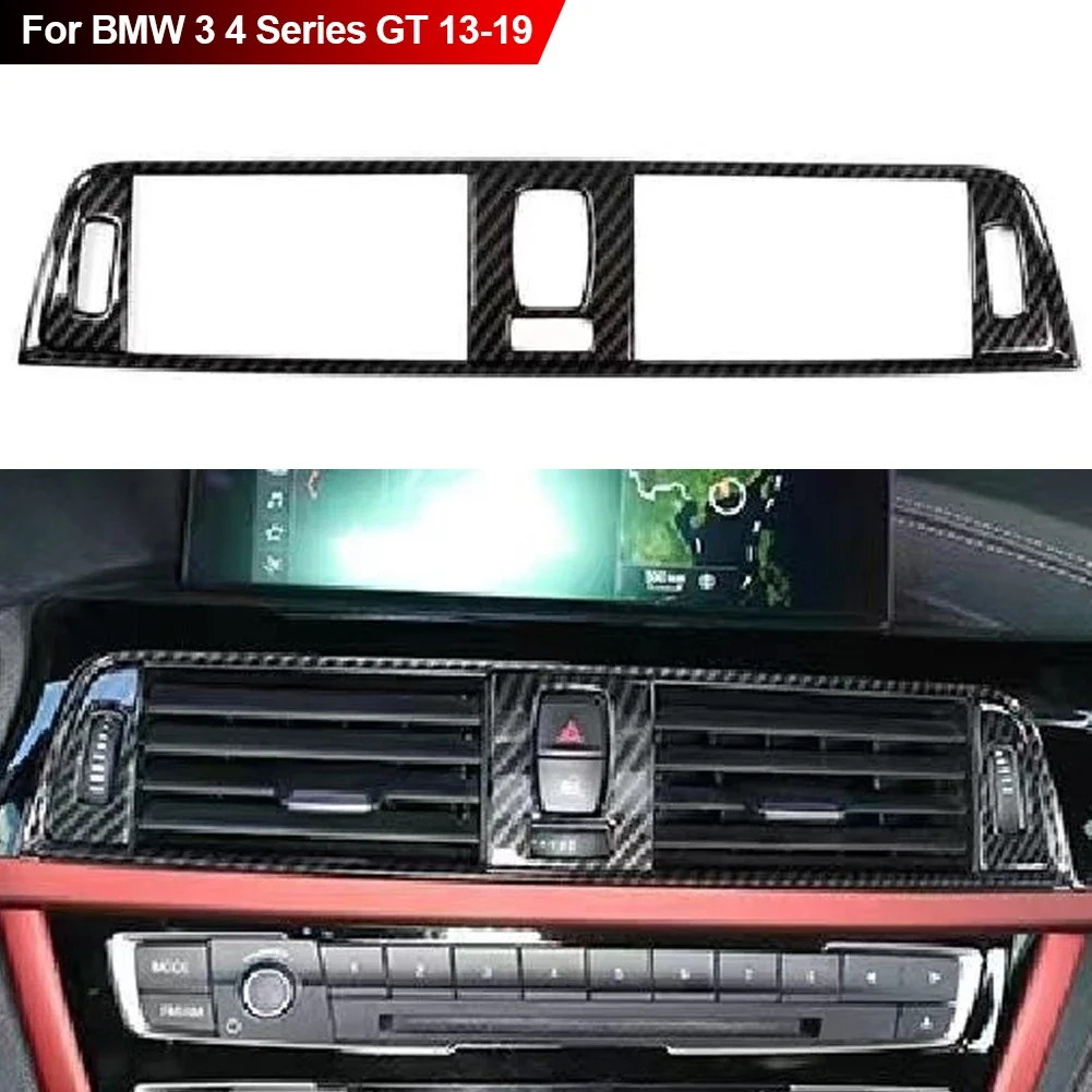 

Carbon Fiber ABS Car Central Air Vent Outlet Frame Cover Trim Fit For BMW 3 4 Series GT 13-19