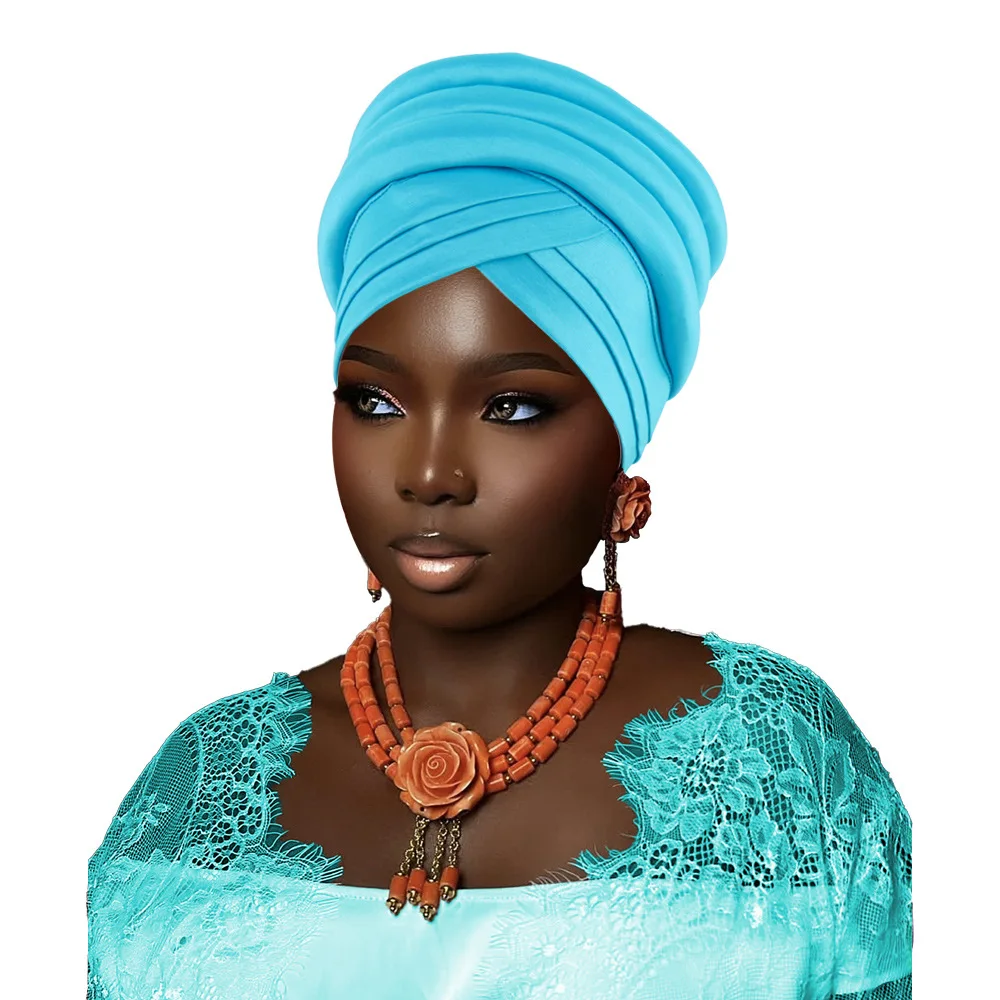 

African Headtie Nigeria Auto Gele Turban Caps Female Head Wraps Already Made Wedding Geles Hijab Bonnet Party Headwear Headpiece