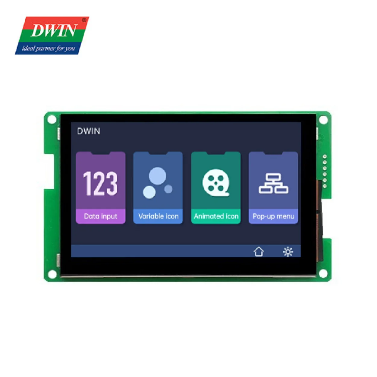 

2026 DWIN 4,3-дюймовый IPS TFT LCD дисплейный модуль 800*480 с 16,7 млн цветов, последовательный порт TTL UART, емкостная сенсорная панель, умный HMI LCD экран