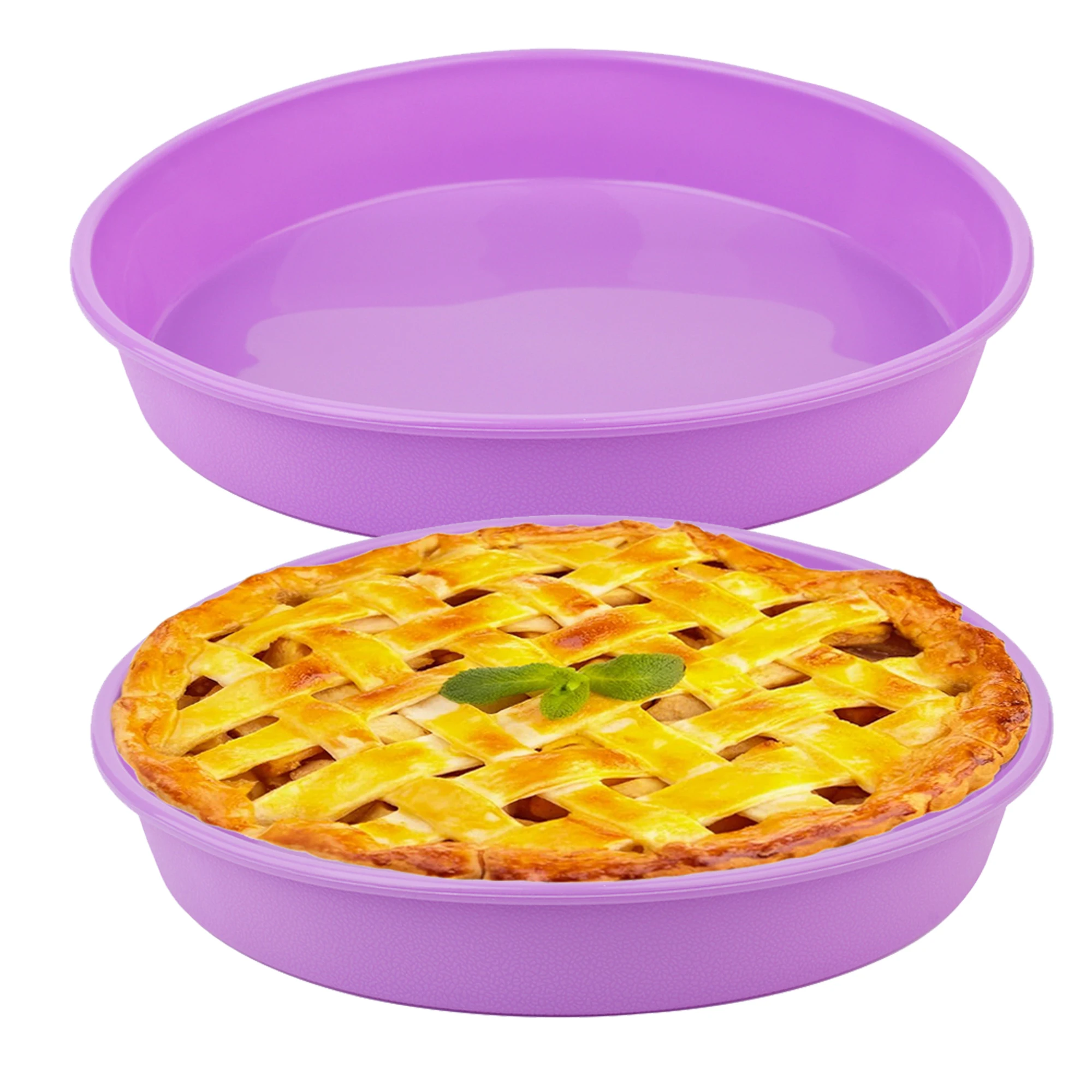 2 moldes redondos de silicona para hornear, moldes de silicona para hornear para pastel de queso, pastel de chocolate, pastel de brownie (morado, 9 pulgadas)