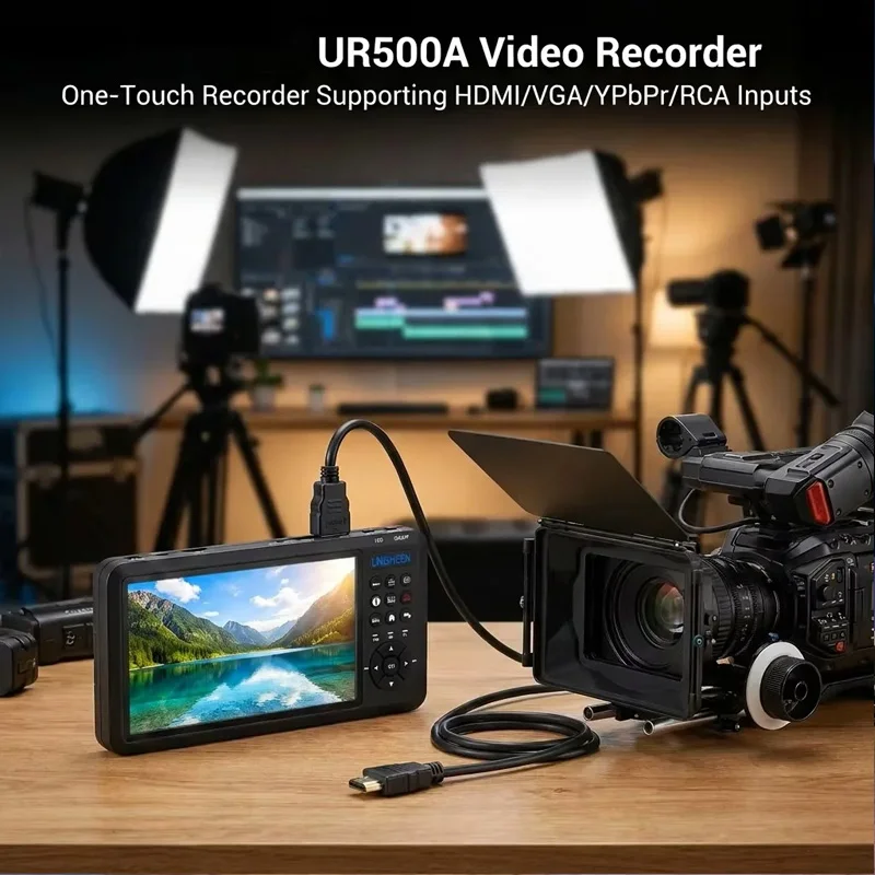 UR500A HD Video Capture Box 2 Channel HDMI Picture-in-Picture Video Recorder with Screen MP4 Support SD Card U Disk Storage 10