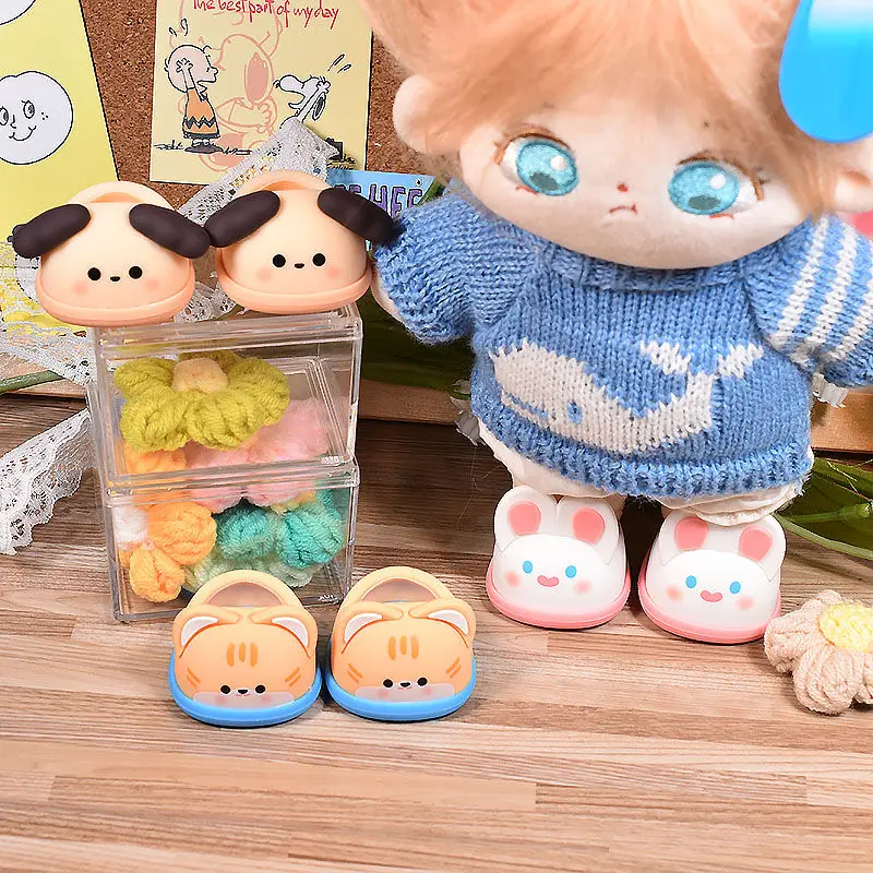Cute 20cm/15cm Cotton Doll Shoes Soft Rubber Sneakers for Plush Doll, Standing Animal Style Shoes, No Attribute Doll Accessories