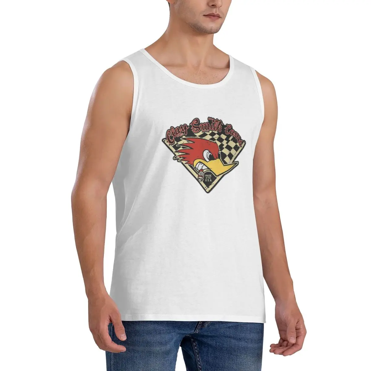 100% Cotton Street Mr.Horsepower Clay Smith Cams Sleeveless T-Shirt Men Workout Sports Clothing Tops Men's Crew Neck Vest