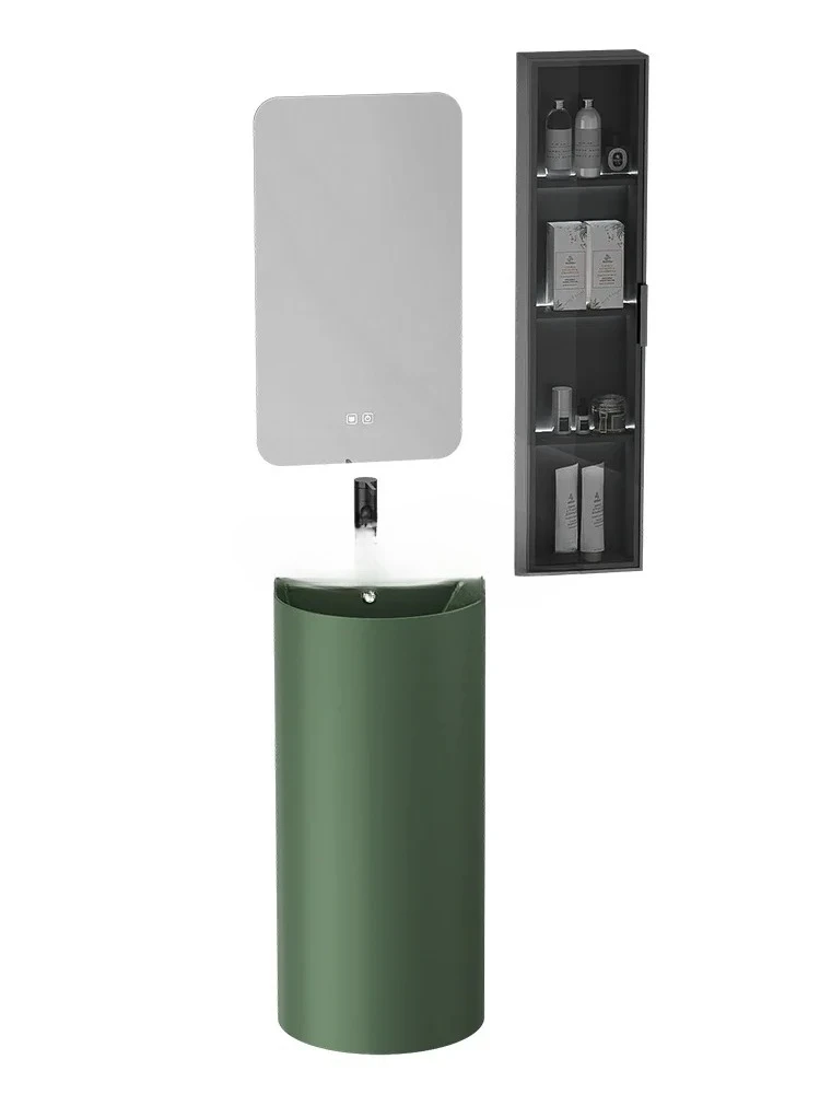 

ss Зеленый круглый керамический колонный умывальник, встроенный B & B, бытовой вертикальный умывальник для отеля, умывальник для бассейна 03A