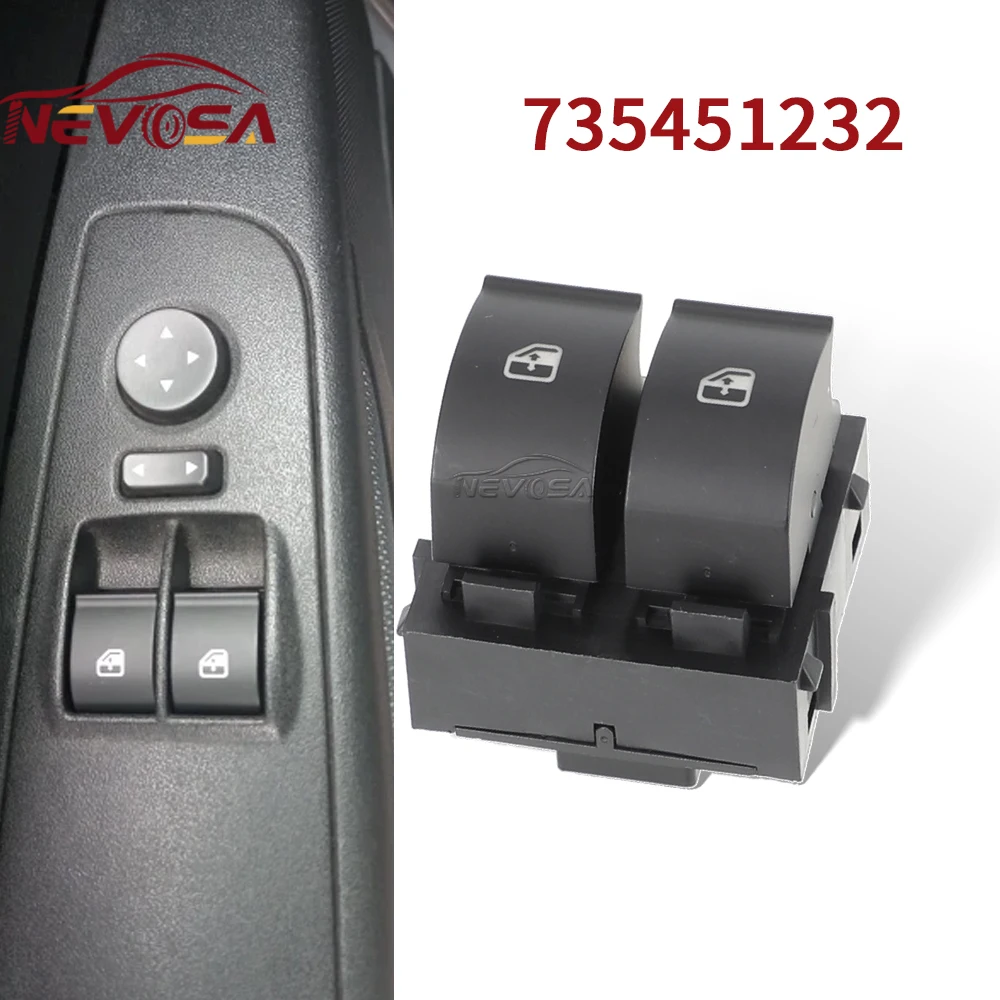 Power For Fiat Grande Punto 2005-2008 Master Left Hand Driver Window Control Switch Button 735428719 735411026 735451232 3-Door