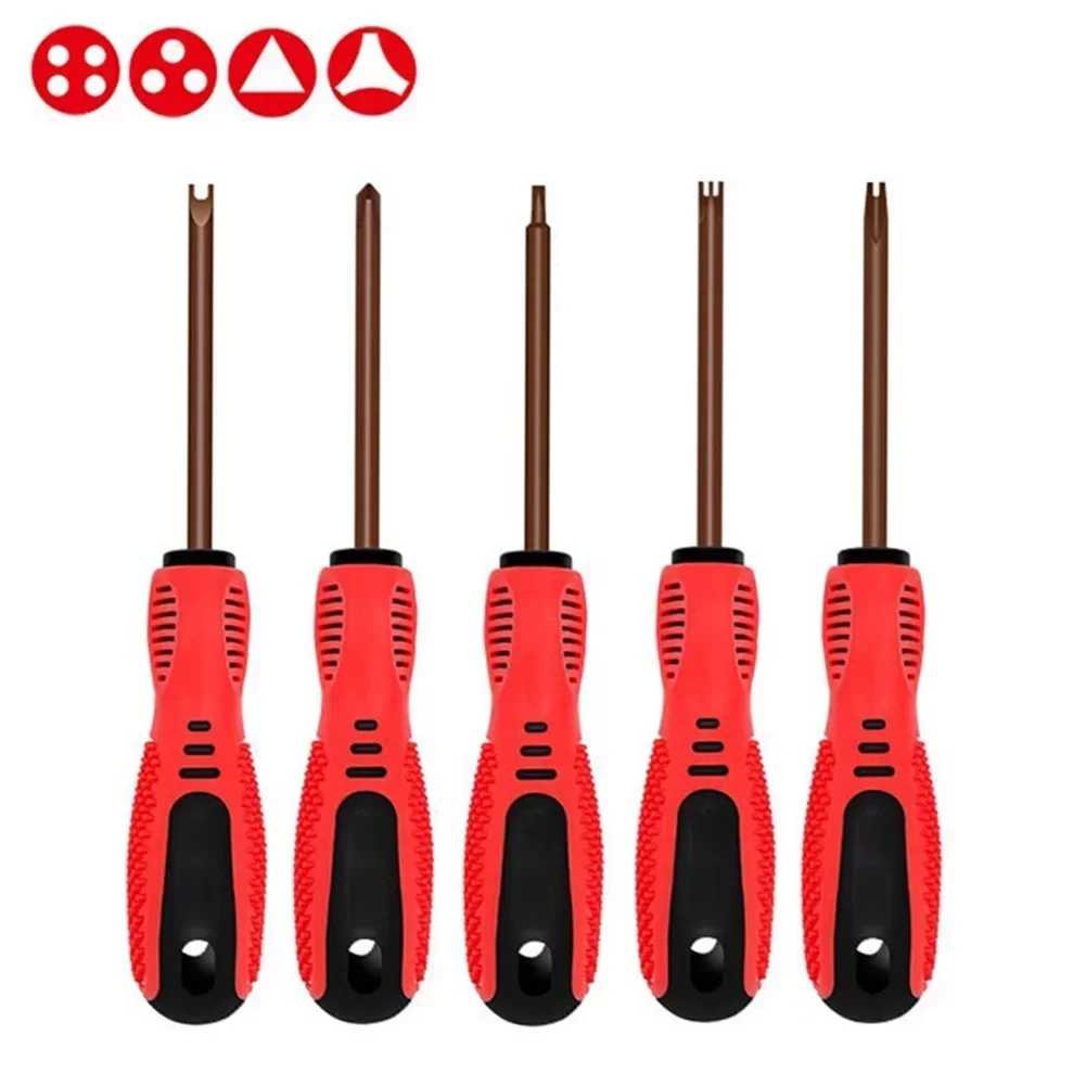 Precision Screwdriver 175mm Alloy Steel Bits Rubber Handle Y U Triangle Three/Four Points Shaped For Repairing Hand Tools