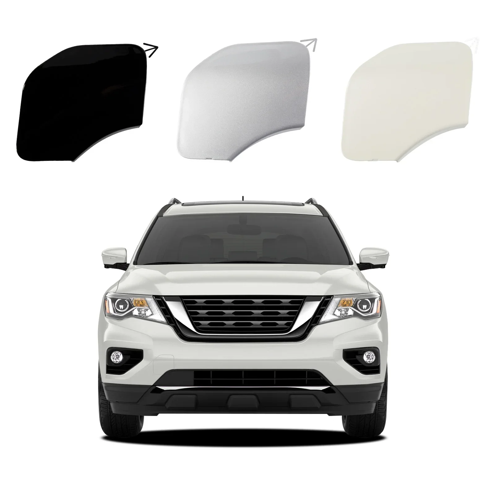 

Front Bumper Tow Hook Cap Towing Eye Cover For Nissan Pathfinder 2017 2018 2019 2020 622A0-9PF0A Trailer Cover Cap Accessories