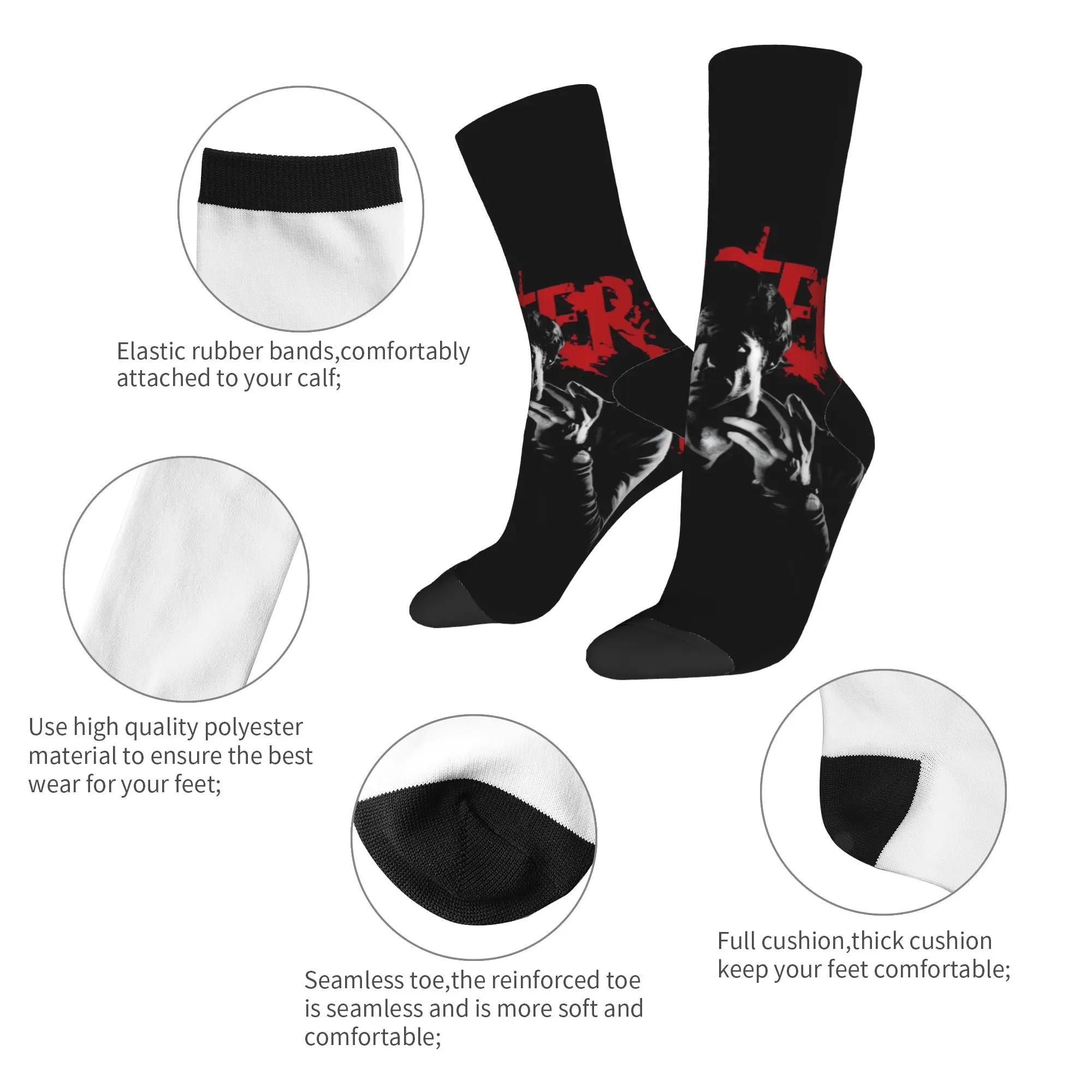 جوارب Dexter Morgan جوارب جرافيك على الطراز القوطي جوارب شتوية غير قابلة للانزلاق للرجال جوارب للجري قابلة للتنفس #6