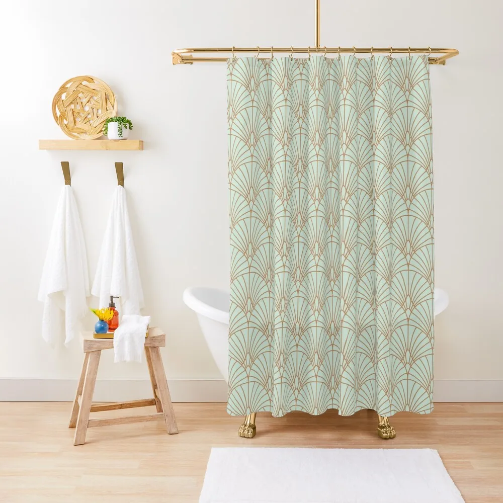 

Art Deco Fan Pattern Shower Curtain Bathroom And Shower Bathroom Shower Set Curtain