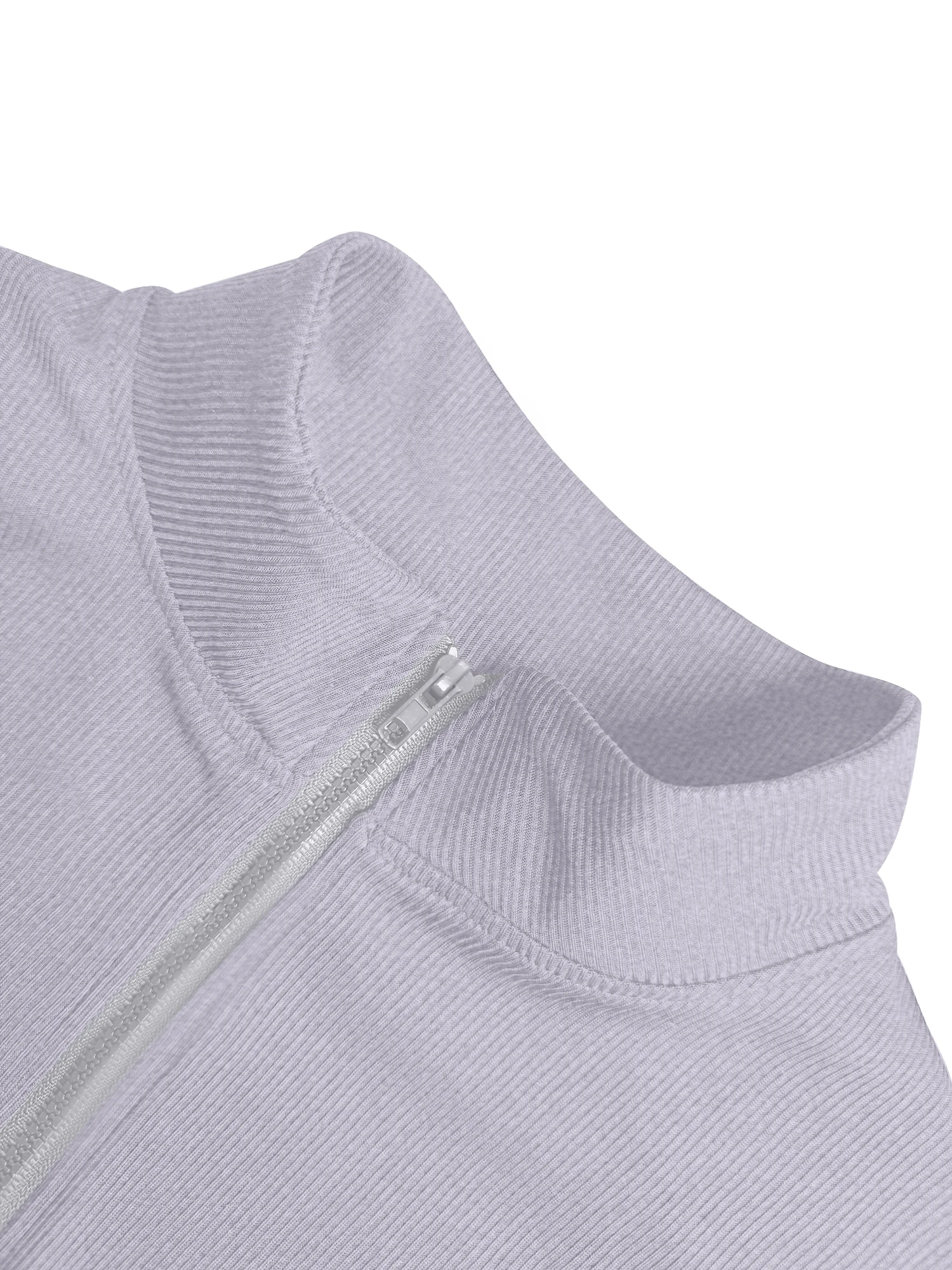 Figure-Hugging Ribbed Zip-Up Athletic Top, Fitted Layer for Y2K Style & Trendy Daily Streetwear - view 6