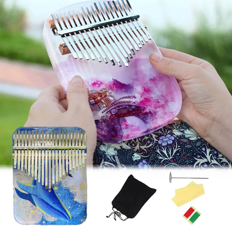 Thumb Piano 17 Keys Kalimba High Quality Musical Instruments Creative Music Box With Accessories Christmas Gifts For Kids Teens