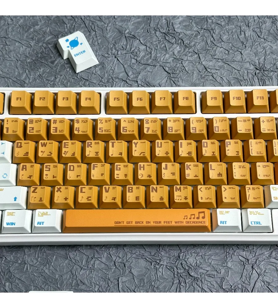 Orange tone keycaps suitable for mechanical keyboards original height high content PBT material hot sublimation keycaps