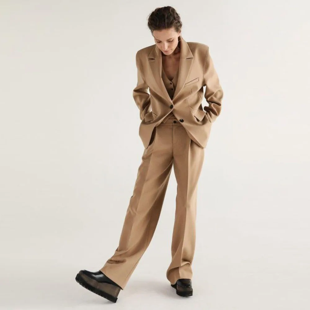 

Brown Women Suits High Quality 3 Pieces Jacket Pant Vest Formal Occasion Collar Formal Occasion Female Clothing 2025 Popular