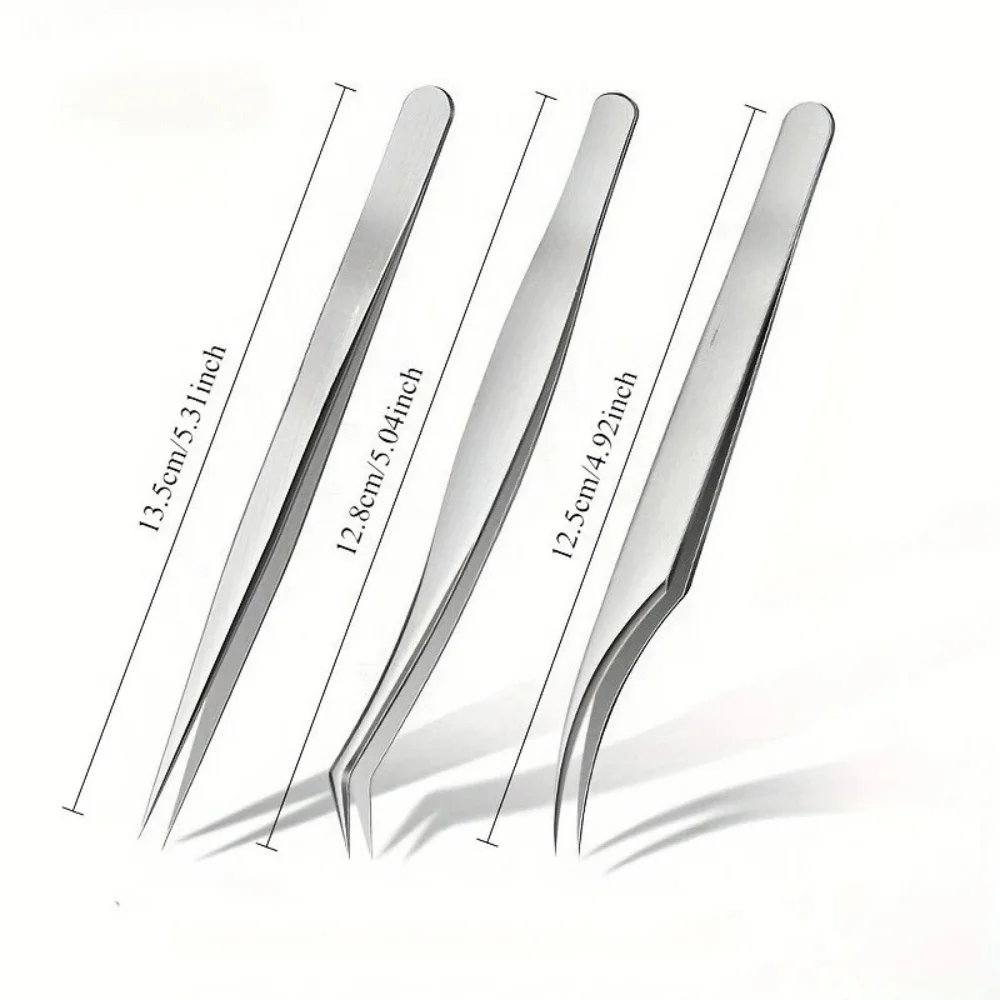 Stainless Steel Precision Pointed Tweezers Beauty Makeup Eyebrow Pliers, Hair Removal Accurate Pimple/Blackhead Extraction Tool