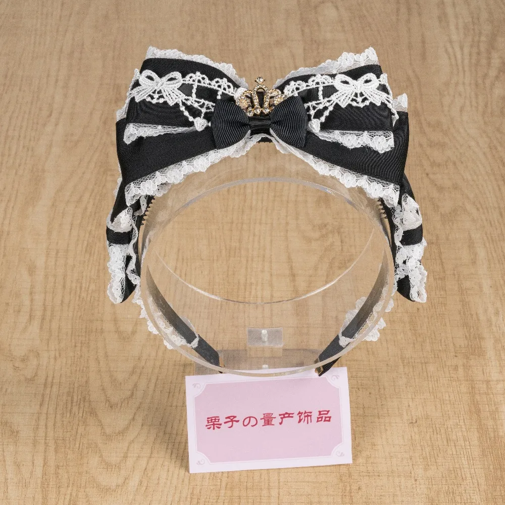 

Leather Hair Accessories Big Bow Headband Lolita Kc Headwear Girl Headband