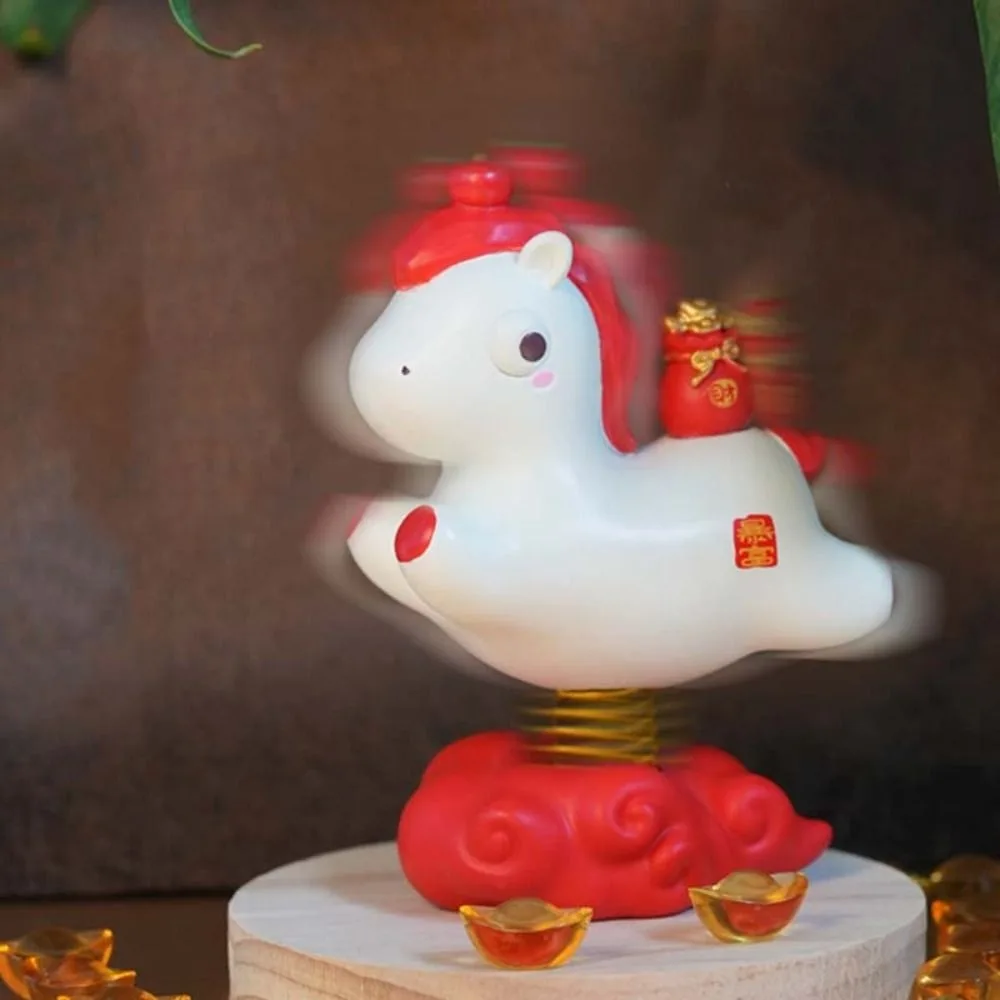 الكرتون زودياك المهر الحلي المهر شكل الراتنج الحصان الربيع زخرفة Kawaii 2026 الحصان السنة الجديدة سطح المكتب زخرفة #4