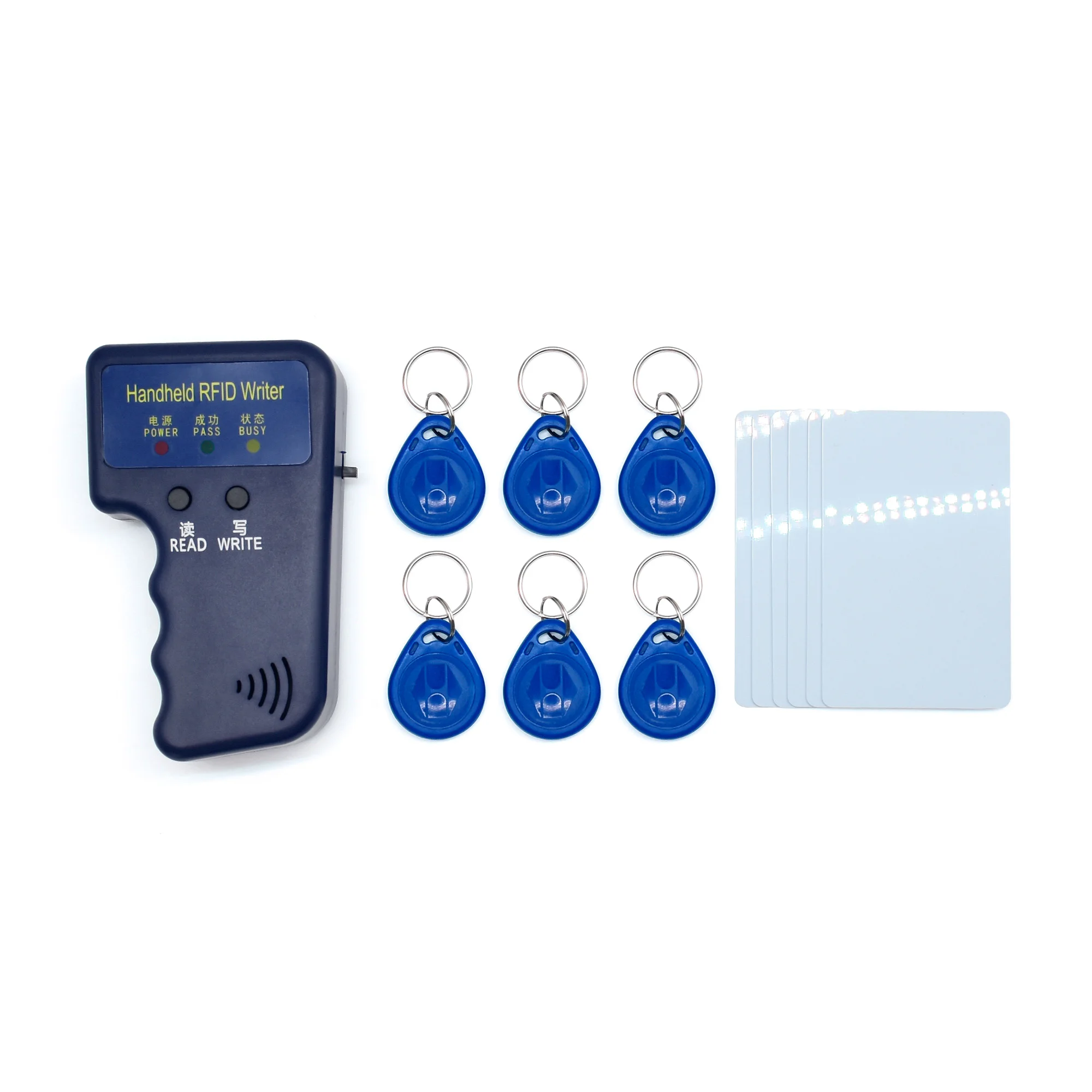 

Handheld RFID Copier Smart ID Card Duplicator Used for ID IC HID Waid+5pcs Mix colorsT5577 Key fobs