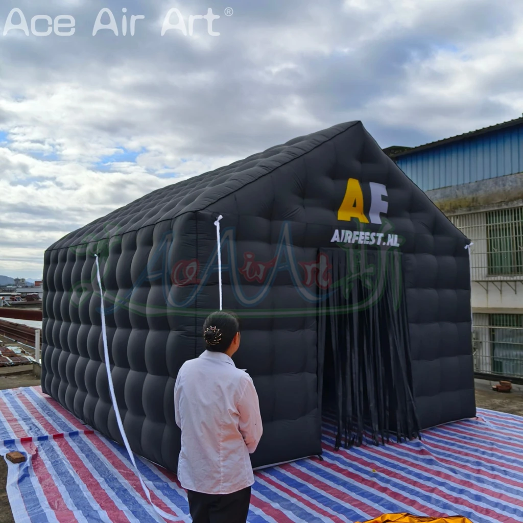 Barraca inflável do clube da festa grande preto inflável da barraca do clube para o casamento do quintal do aniversário
