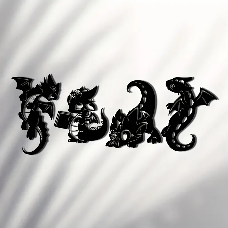 CIFBUY Dragon Metal Wall Art Iron Sculpture Rustproof Waterproof Indoor Outdoor Garden Patio Home Decor Gift Ornament