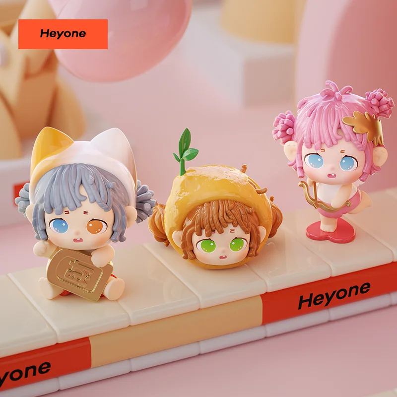 Genuine Heyone Mini 4 Good Luck Manufacturer Series Blind Box Action Figure Cute Mini Doll Desktop ornament holiday gift box