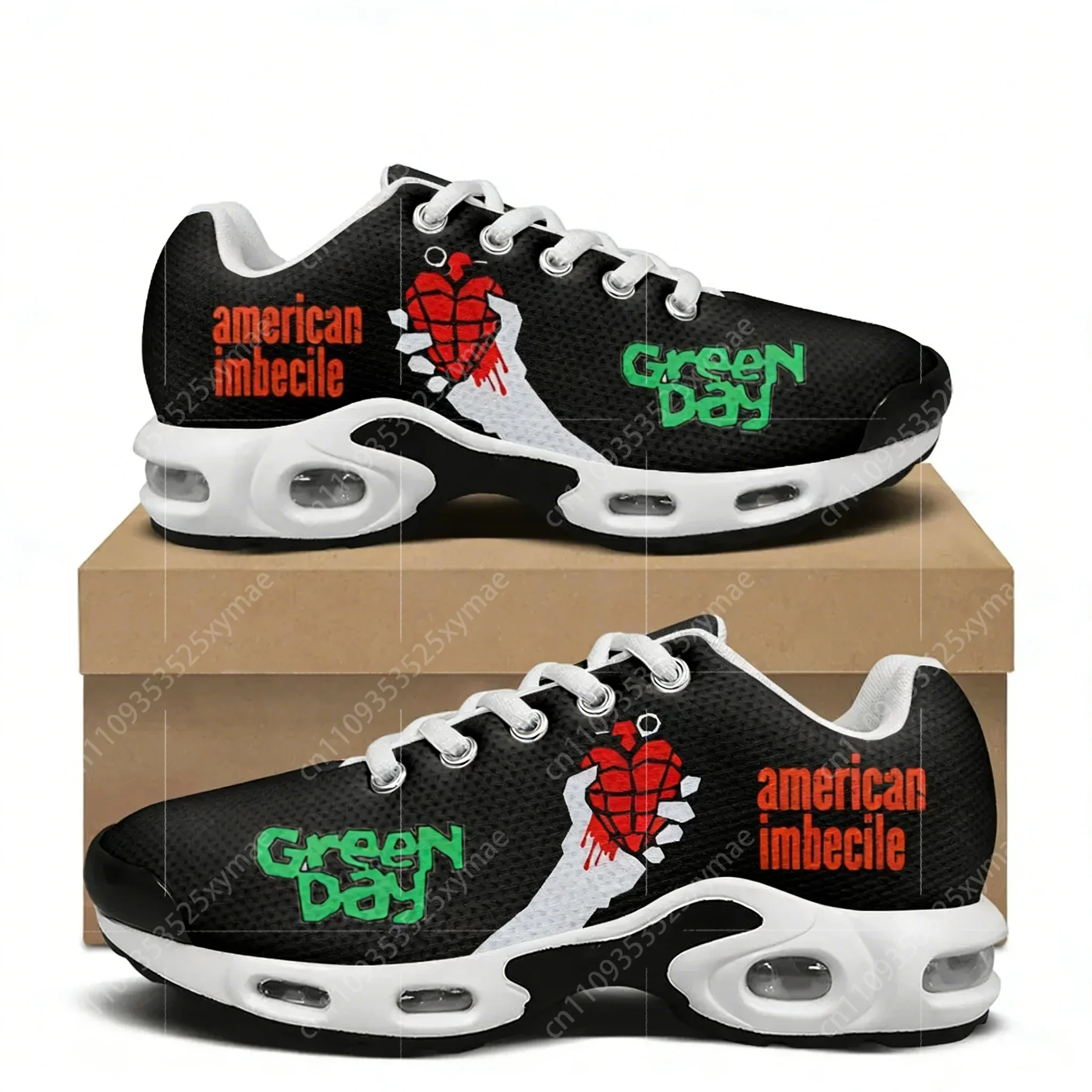 Green Day Pop Rock Band Air Cushion Sneakers Men Women Teenager Lightweight Sports High Quality Custom Leisure Mesh Sneaker