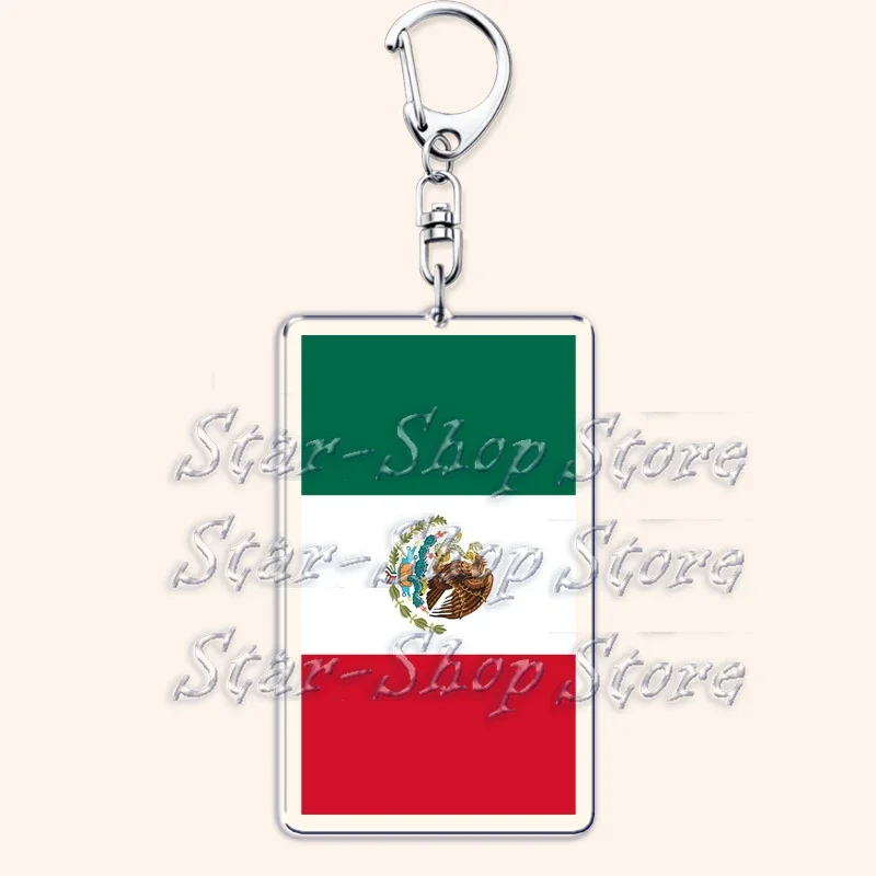 National Country Flags Keychains for Accessories Bag United States Mexico Spain Poland Russia France Chile Keyring Jewelry Gifts