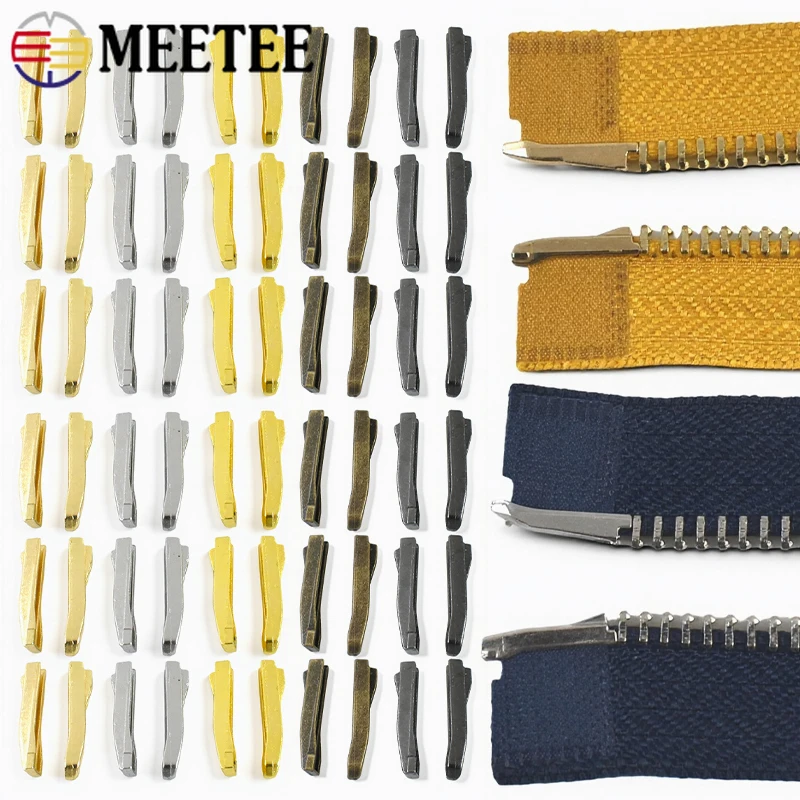 

10/20/30Sets 3#5#8#10# Two-way Zippers Plug Sewing Zipper Double Slider Zip Non-Slip Stopper Metal Zips End Clips Repair Kits