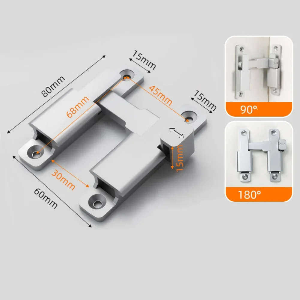 180 Degree Barn Door Lock with Flip Gate Latch Provides Enhanced Security and Mounting Options for Multiple Door Types