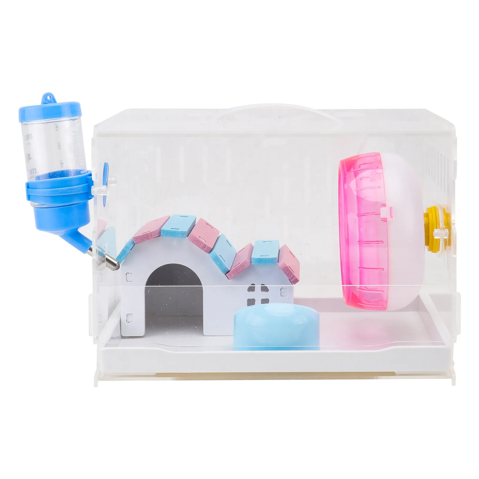 

1Set Transparent Acrylic Hamster Villa Cage Compact Lightweight Pet Housing with Bright Color Design for Small Pets Breeding and