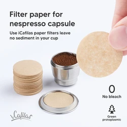 Disposible Coffee Filter Paper For Nespresso Stainless Steel Coffee Capsule Round 27 mm Coffee Paper Filters 50/100/200 Pcs