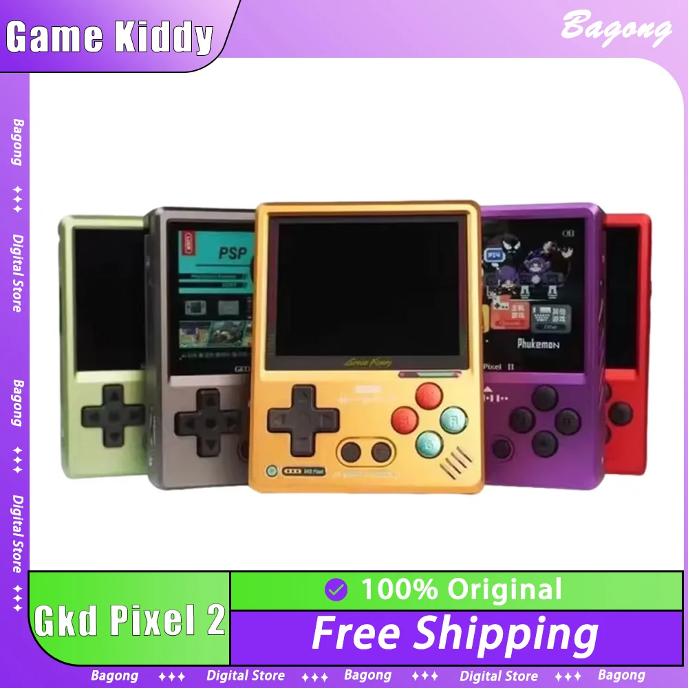 

Gkd Pixel 2 Handheld Game Player Kiddy Pixel 2.4 Inch Ips Screen Rk3326s Aluminium Alloy Game Console Gamer Customized Gifts