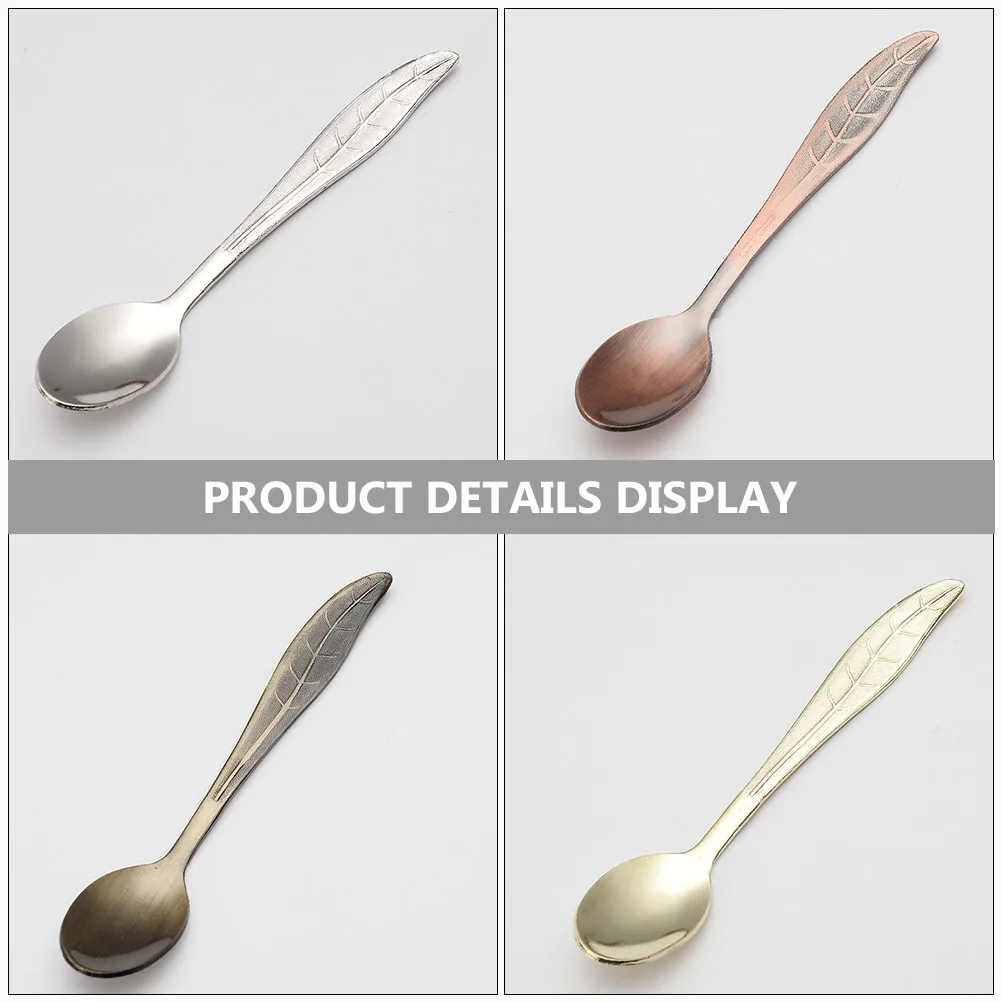 4 Pcs Retro Coffee Spoon Creative Tableware Condiment Spoons Bridal Shower Tea Desserts Small Scoops