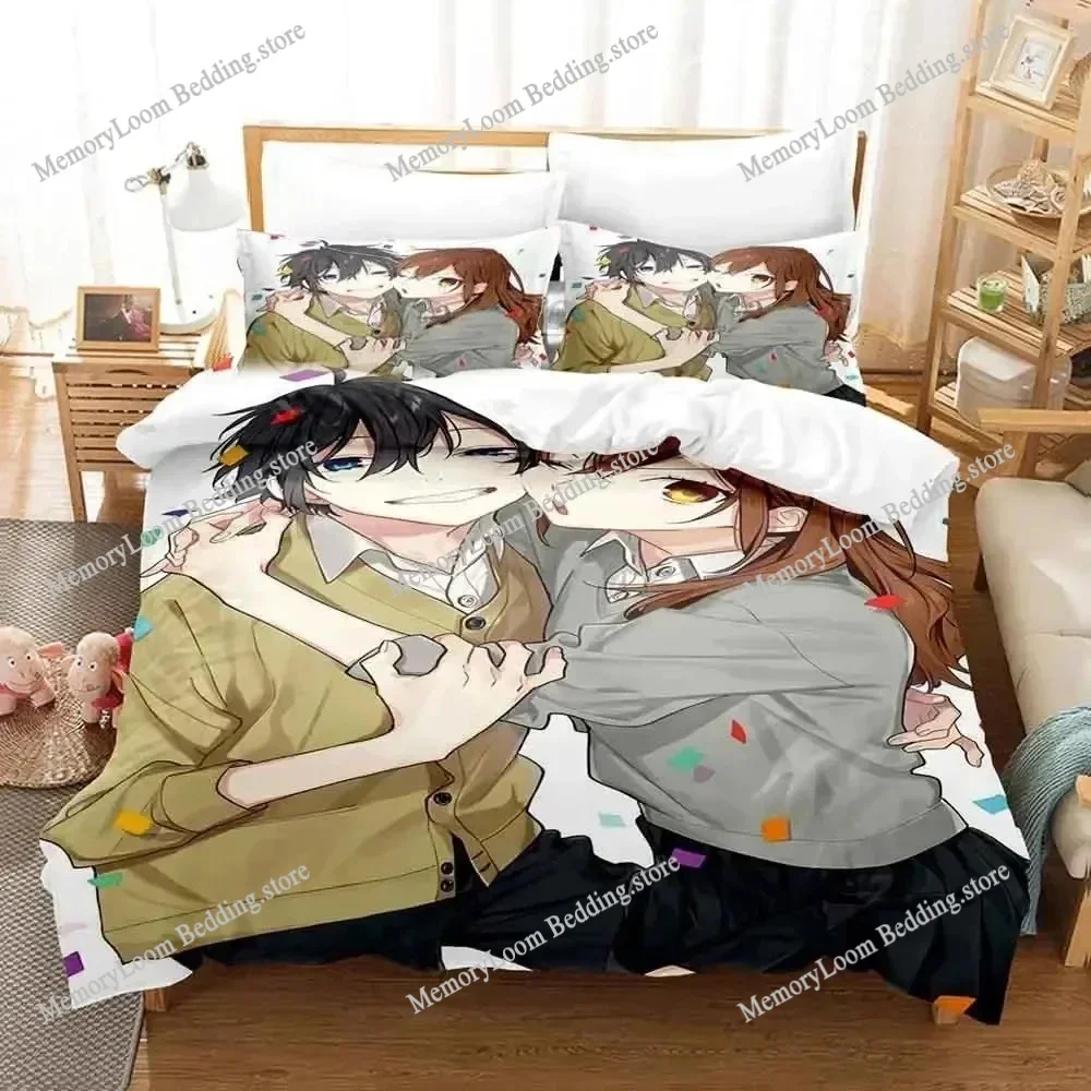 Hori San To Miyamura Kun Horimiya Fun Cartoon Poster Sheets Quilt Covers Bedding Dormitory Soft Warm Cozy Breathable Bed Sheet