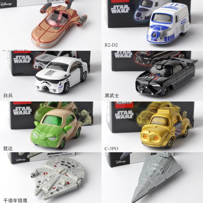 

TAKARA TOMY Star Wars, литая под давлением модель автомобиля из сплава, коллекционный автомобиль с дизайном космического корабля Darth Vader Yoda C-3PO